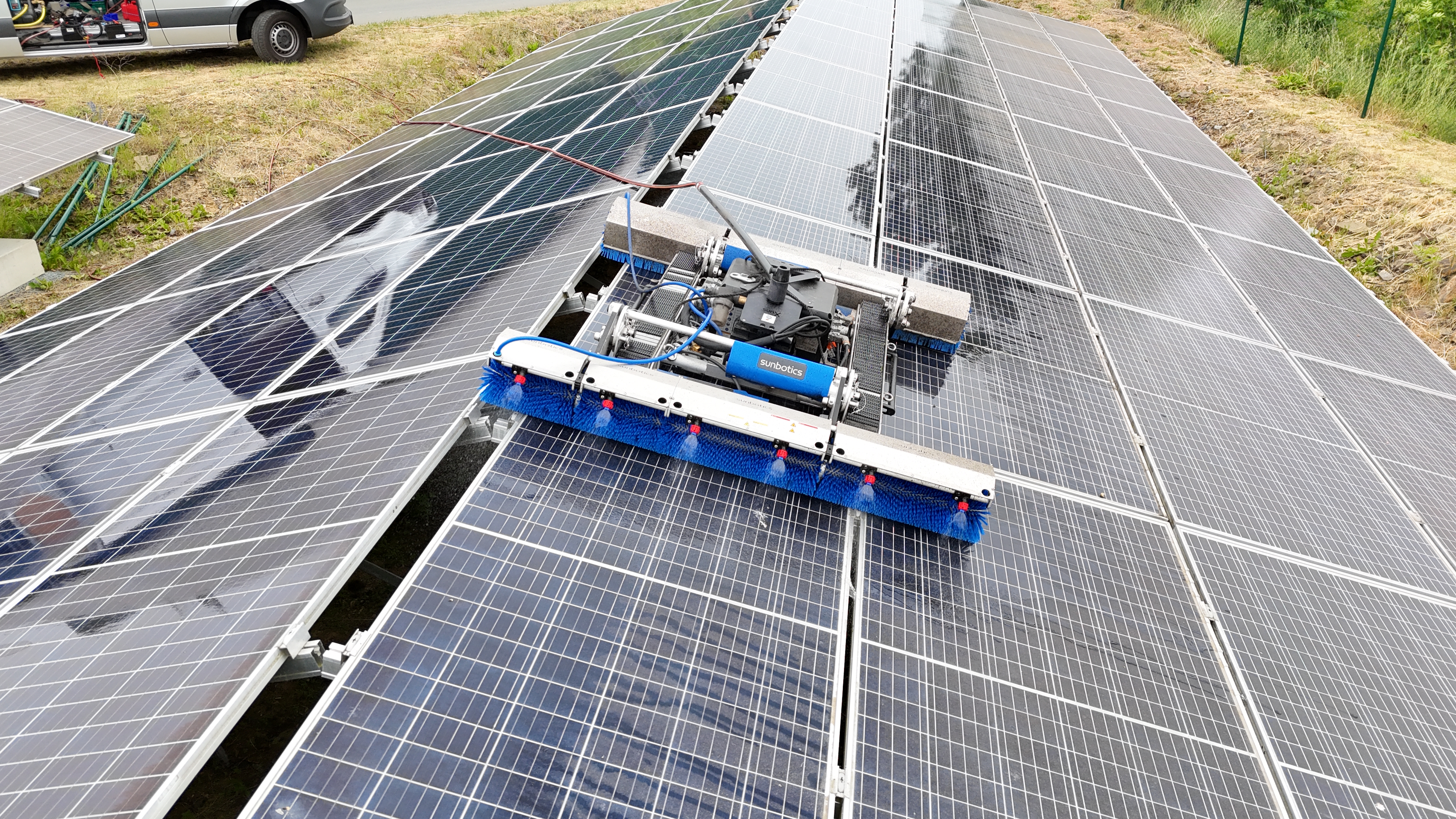 Photovoltaik-Reinigng Freiflchenanlage in Oberfranken